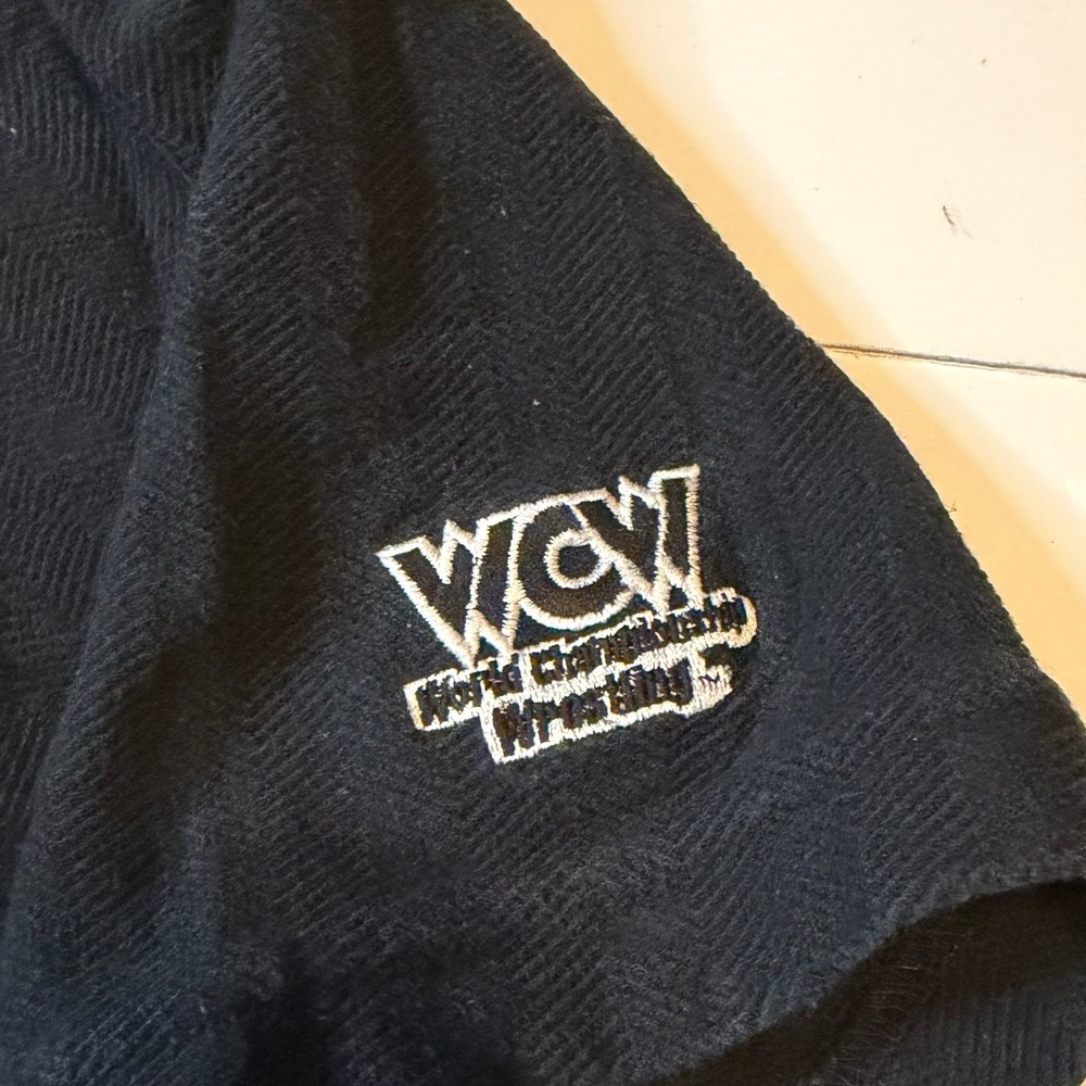 WCW Goldberg Who's Next Henley Shirt Mens Medium Black Vintage 90s Time Out Tee - Picture 6 of 7